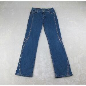 Lawman Pants Womens 9 Blue Denim Jeans Bootcut Studded Cowgirl Western 26X31*